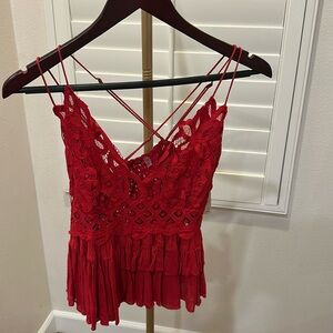 Free People Red Tank Top (Size M) NWT